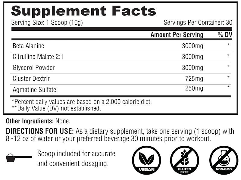 Metabolic Nutrition Stim Free Pump Pre-Workout 3 fact