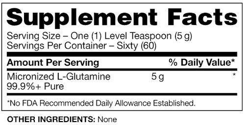 Thumbnail: Gaspari Nutrition Glutamine 300gms 60 servings fact