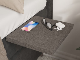 Sveeve minimalistic nightstand with
integrated charging technology.