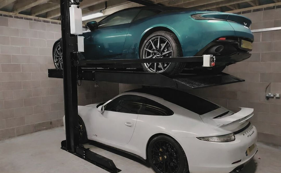2-Post parking lift on a residential garage