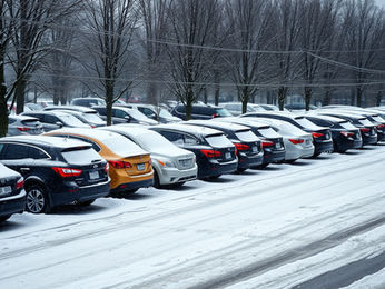 Parking lot under snow