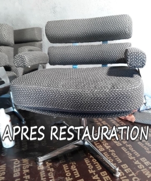 APRES Refection de fauteuil - Travail de l'artisan tapissier Schield