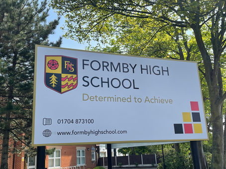 A photo of the sign outside Formby High School