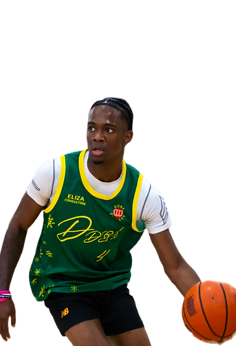DDBL player focused on ball handling during game