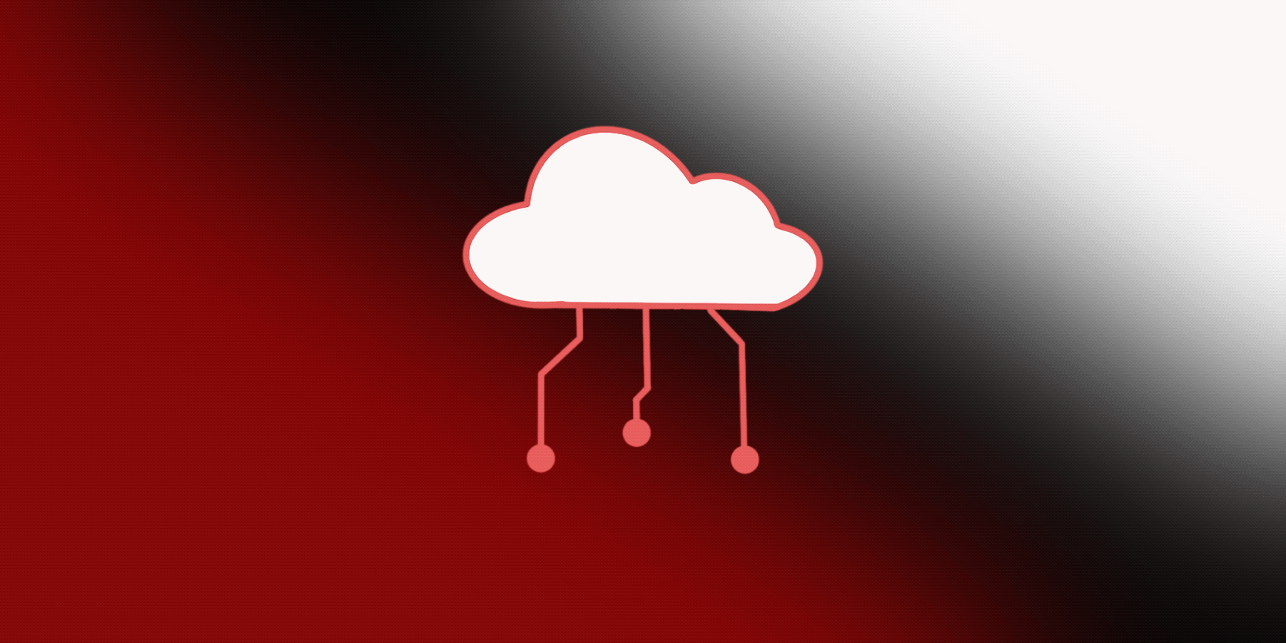 cloud computing in enterprise IT networking represented by a cloud with moving network nodes