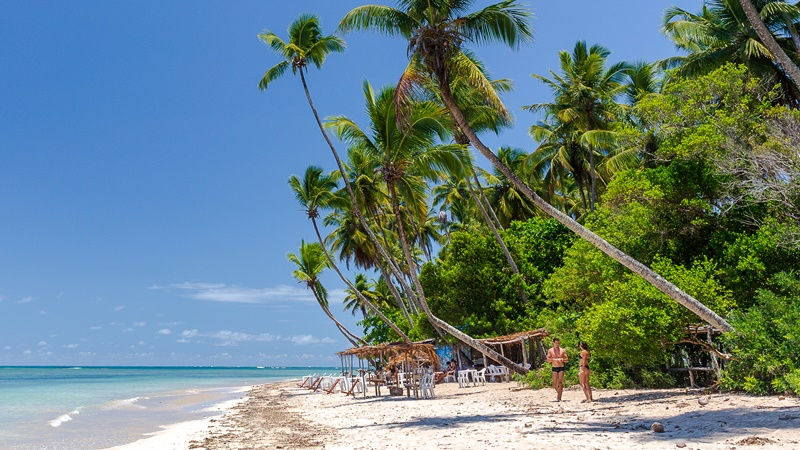 Paisagem da praia de Moreré na Ilha de Boipeba