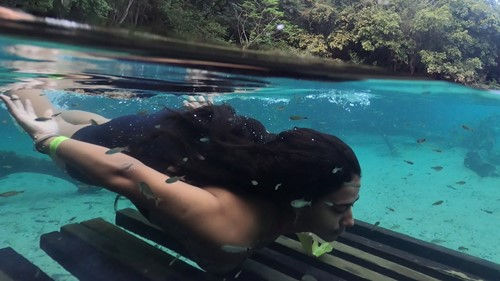 Mergulho águas azuis Fazenda Pratinha Iraquara