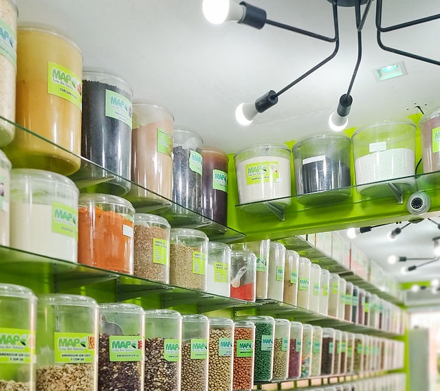 Itens de produtos naturais morro