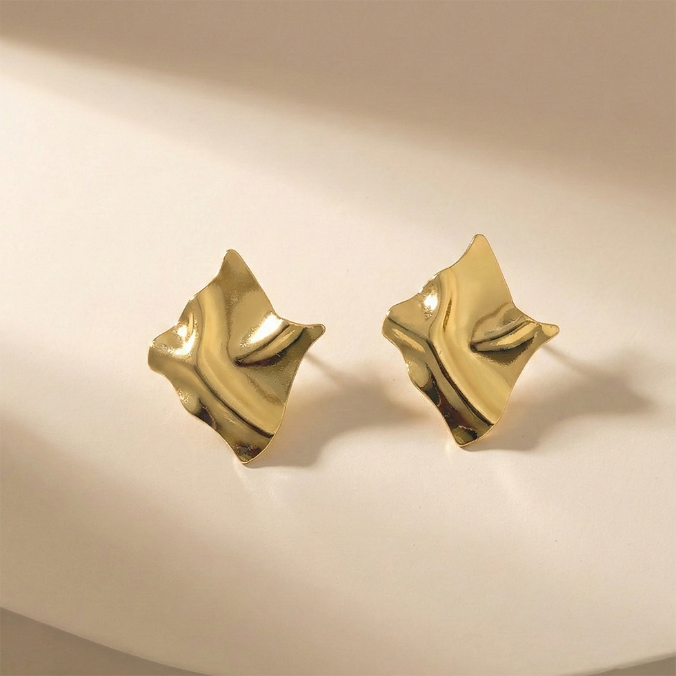 Thumbnail: Casual Elegant Stainless Steel Stud Earrings for Women, Geometric Design , Perfe