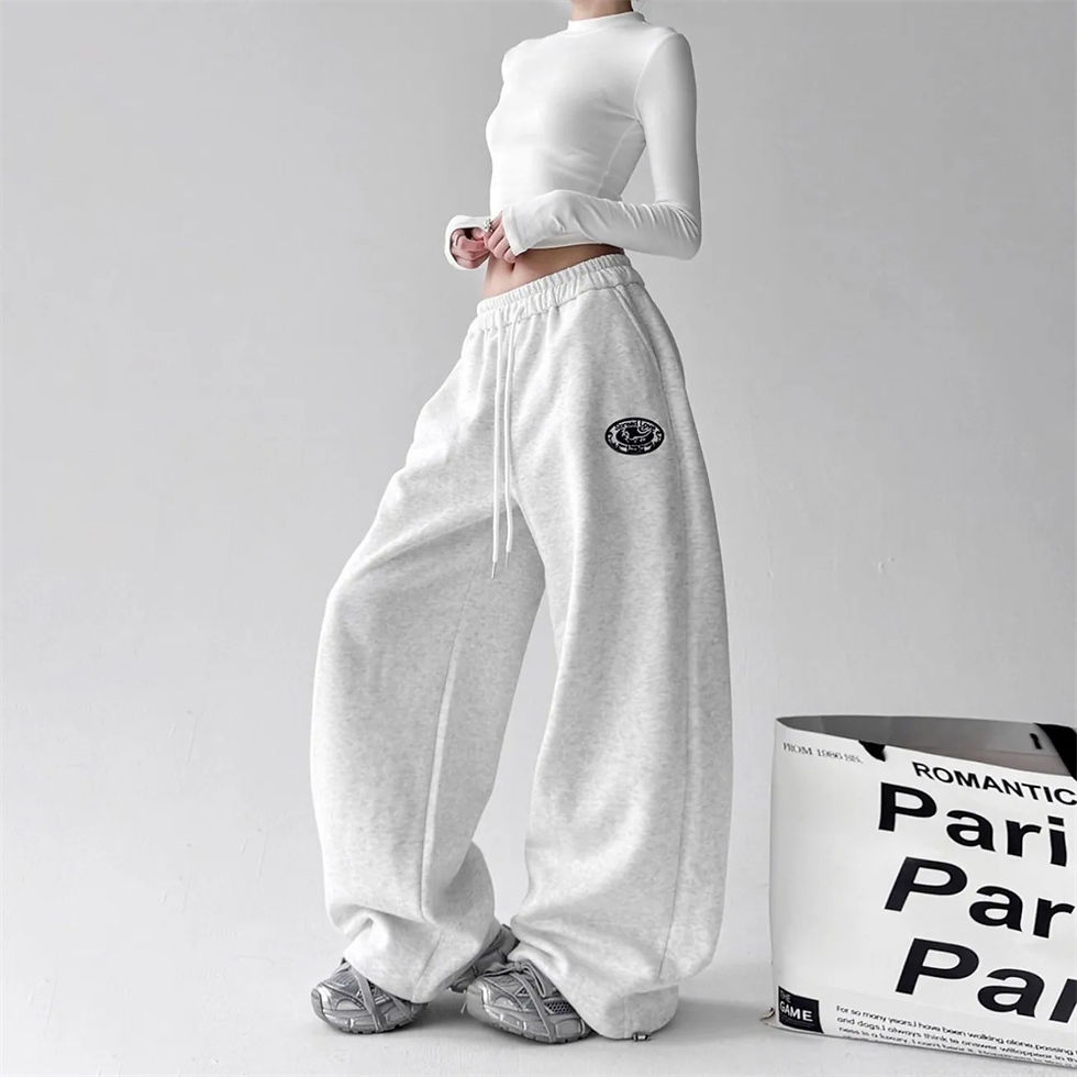 Thumbnail: Oversized Style Print Dance Pants Women Casual High Street Elastic Waisted Loose