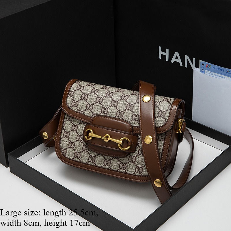 Thumbnail: Ladies genuine leather saddle bag, single shoulder bag underarm bag, new fashion