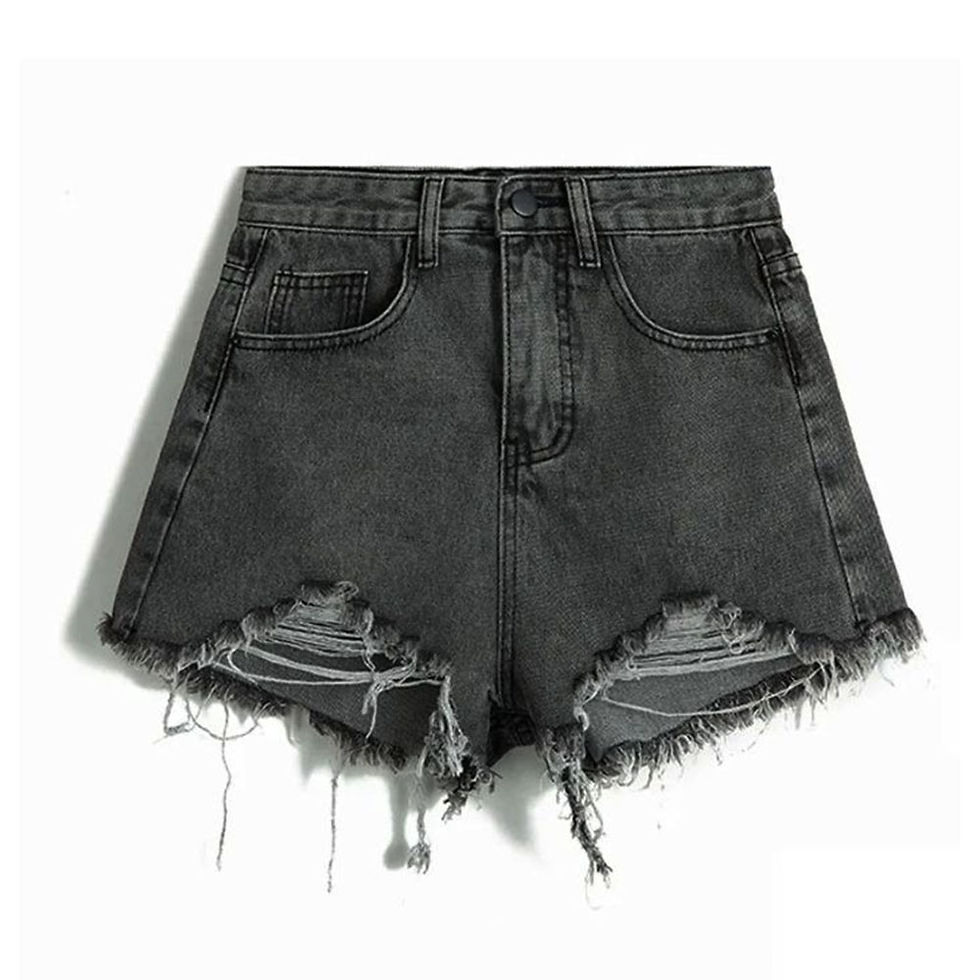 Thumbnail: Summer Korean Women's Cowboy Shorts High Waist Casual Blue Denim Shorts Pocket T