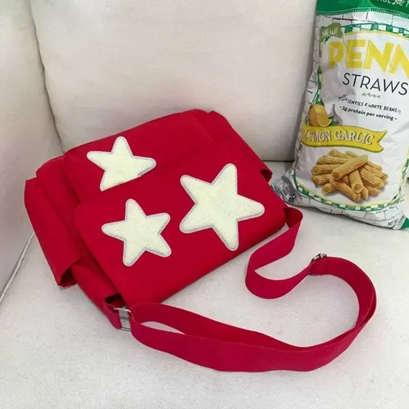Thumbnail: Women Star Pattern Y2k Messenger Bag Casual Tote Lady Simple Large Capacity Shou