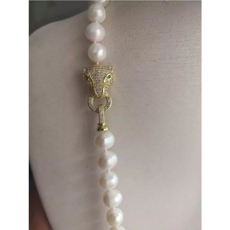 Thumbnail: 18-36 Inch AAAA Japan Akoya 9-10mm White Pearl Necklace Pop Fashion Temperament 