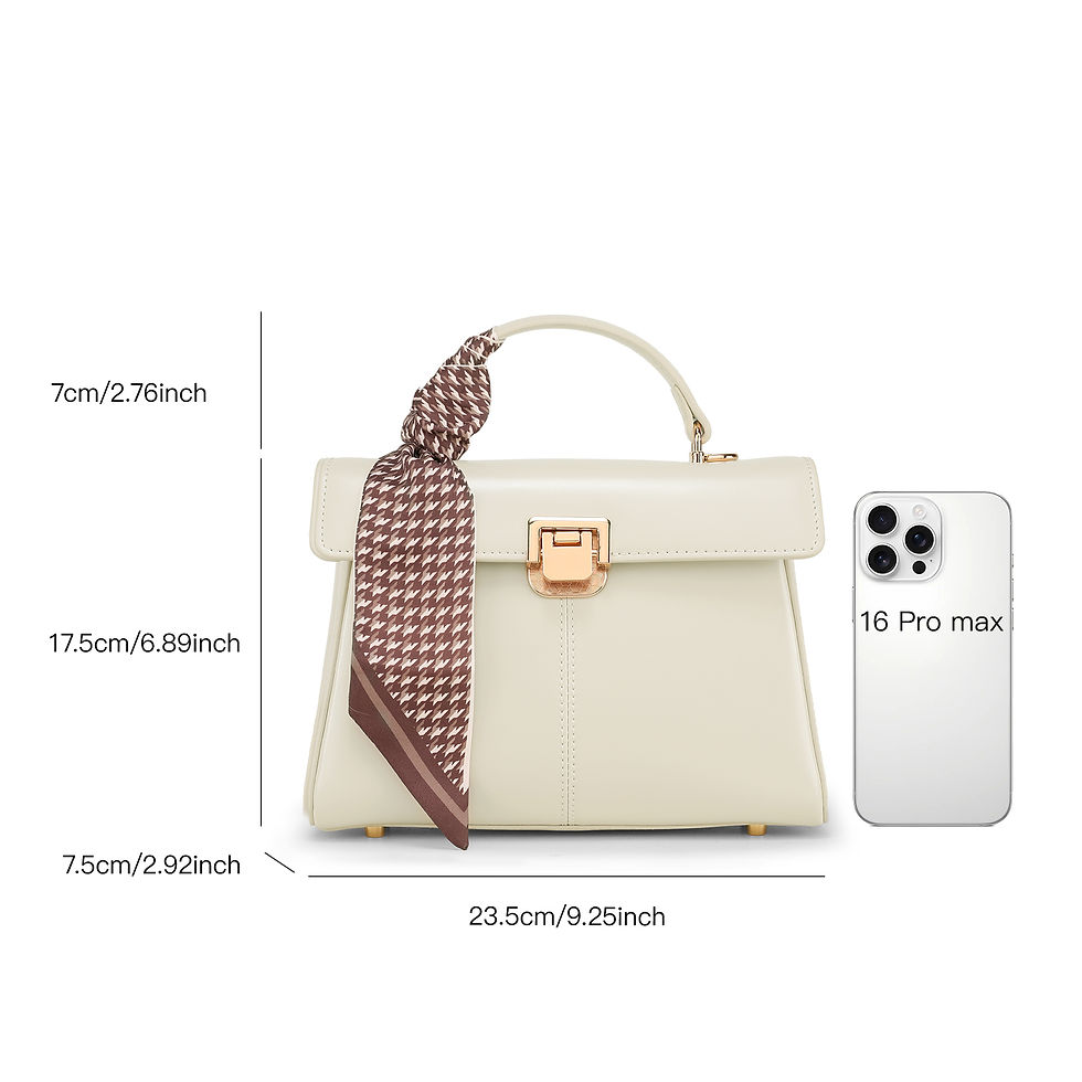 Thumbnail: ITAMOOD Genuine Leather Handbag with Scarf | Luxury Designer Trendy Shoulder Bag