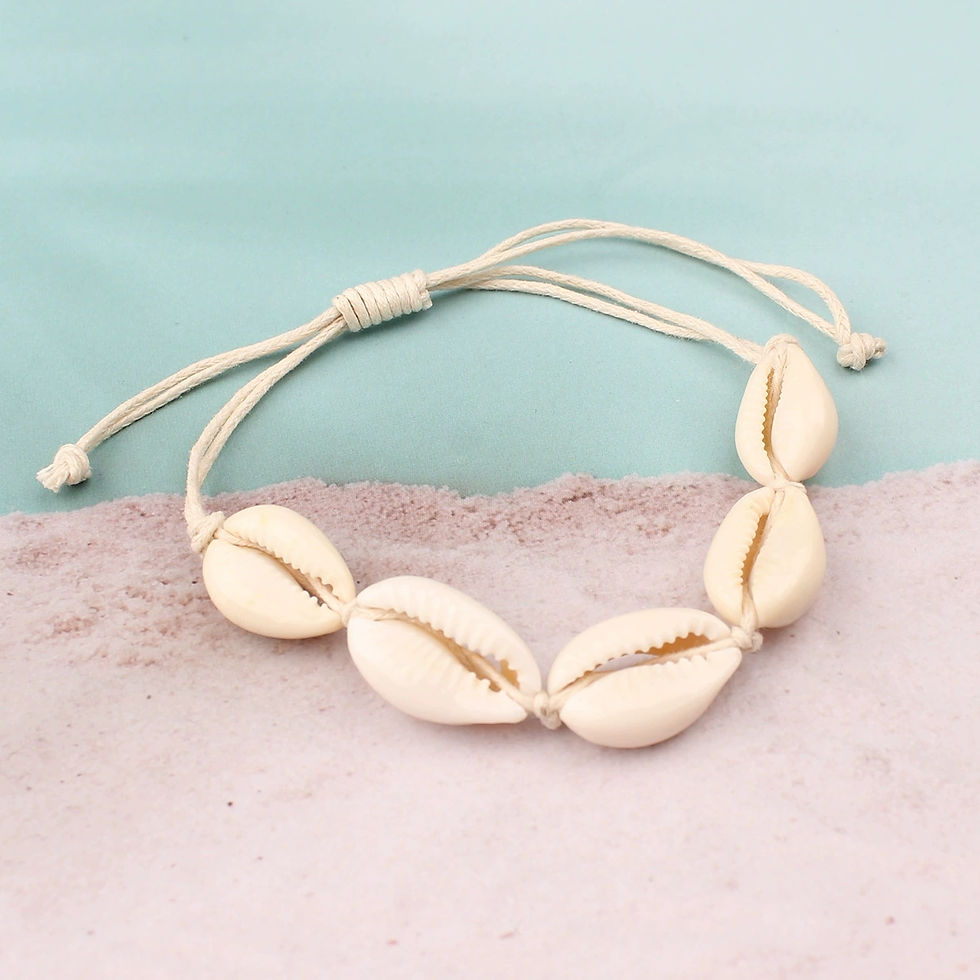 Thumbnail: Fashion Handmade Braided Shell Necklace Bracelet Jewelry Set For Women Bohemian 