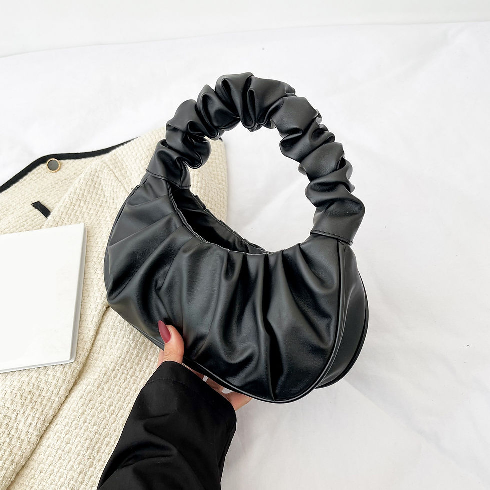 Thumbnail: HOMEFISH Fashion Pleated PU Cloud Handlebags for Women Leisure Armpit Shoulder B