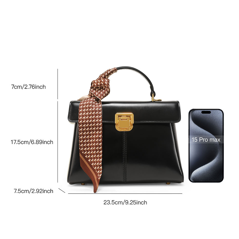 Thumbnail: ITAMOOD Genuine Leather Handbag with Scarf | Luxury Designer Trendy Shoulder Bag