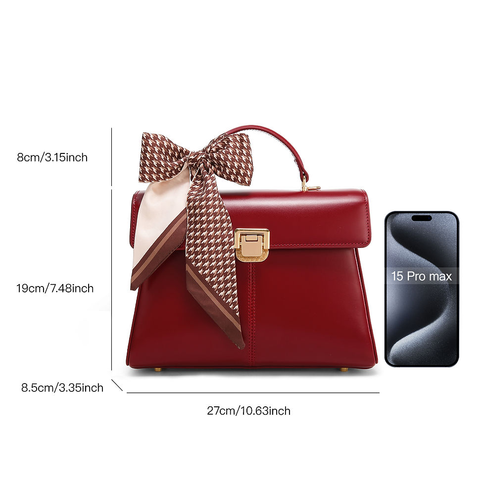 Thumbnail: ITAMOOD Genuine Leather Handbag with Scarf | Luxury Designer Trendy Shoulder Bag