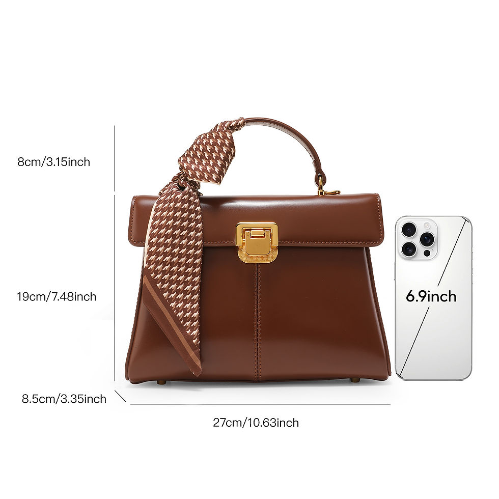 Thumbnail: ITAMOOD Genuine Leather Handbag with Scarf | Luxury Designer Trendy Shoulder Bag