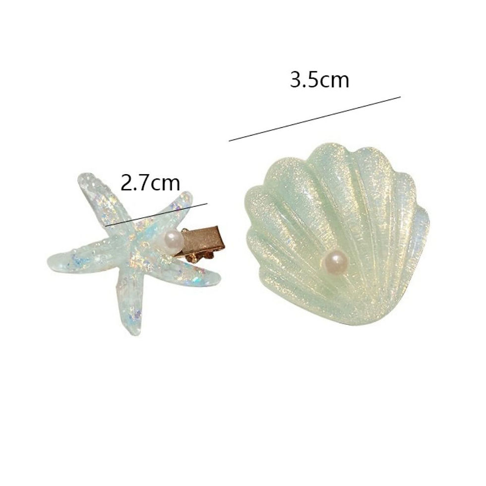 Thumbnail: Sweet Starfish Seashell Hair Clips Ocean Series Artificial Hair Pins Hair Access