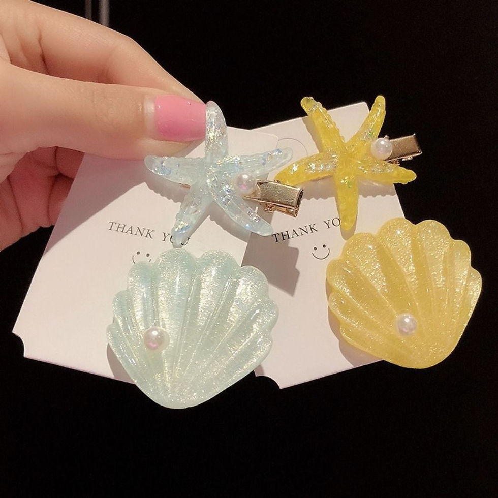 Thumbnail: Sweet Starfish Seashell Hair Clips Ocean Series Artificial Hair Pins Hair Access