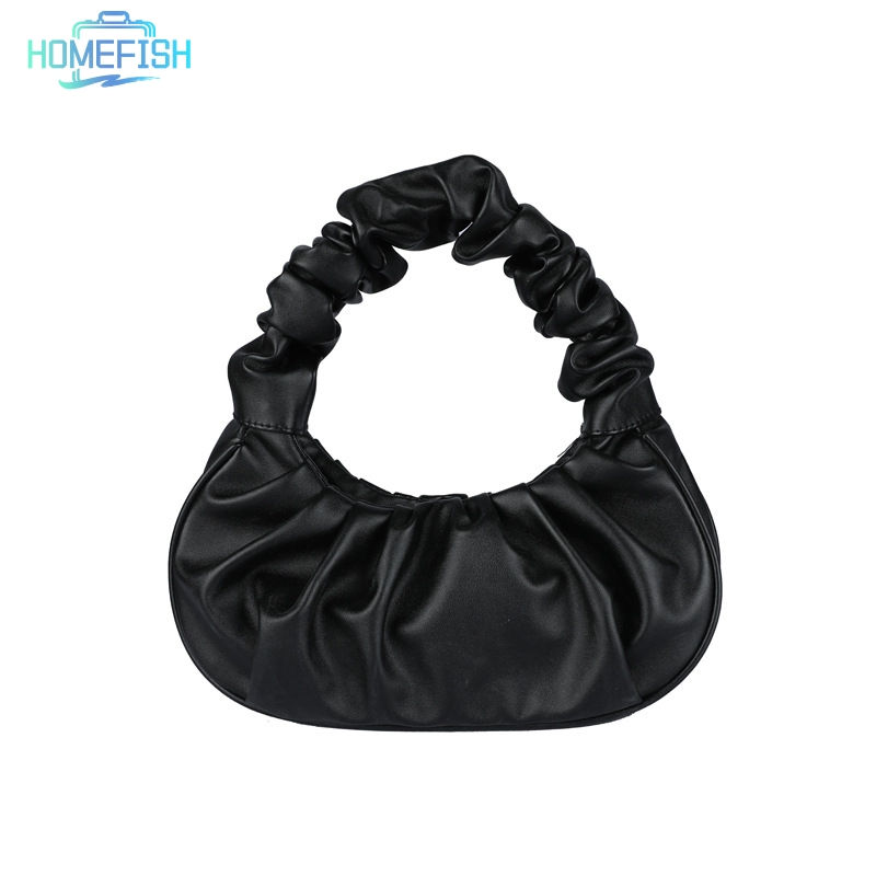 Thumbnail: HOMEFISH Fashion Pleated PU Cloud Handlebags for Women Leisure Armpit Shoulder B