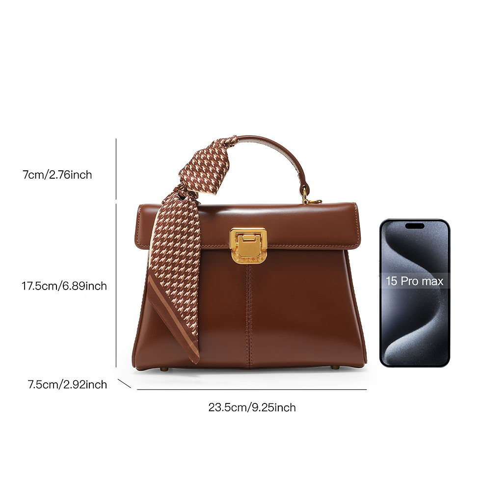 Thumbnail: ITAMOOD Genuine Leather Handbag with Scarf | Luxury Designer Trendy Shoulder Bag