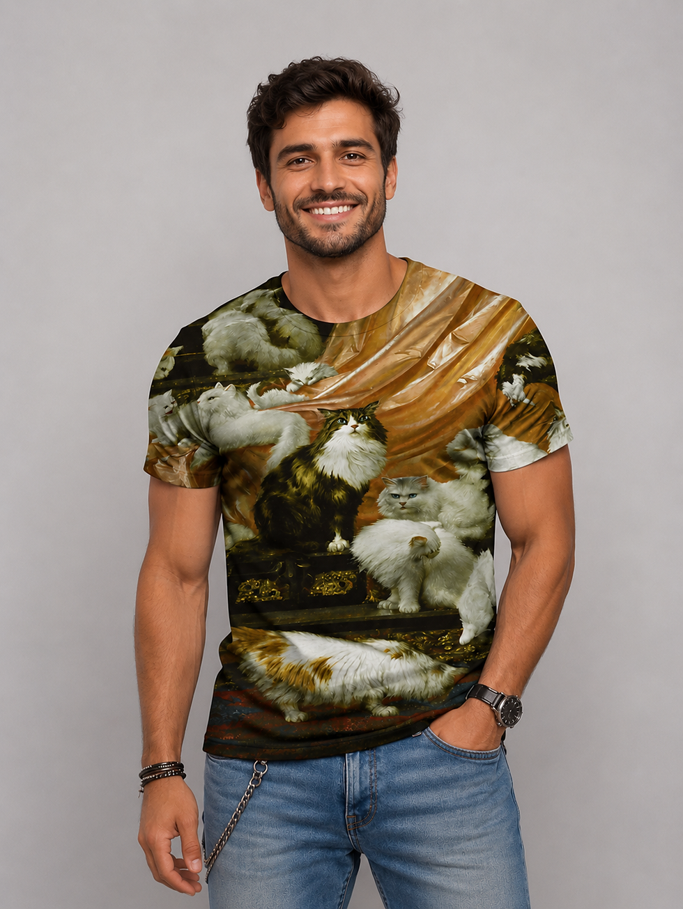 Thumbnail: Casual Gradient T-Shirt for Men (Single Piece)