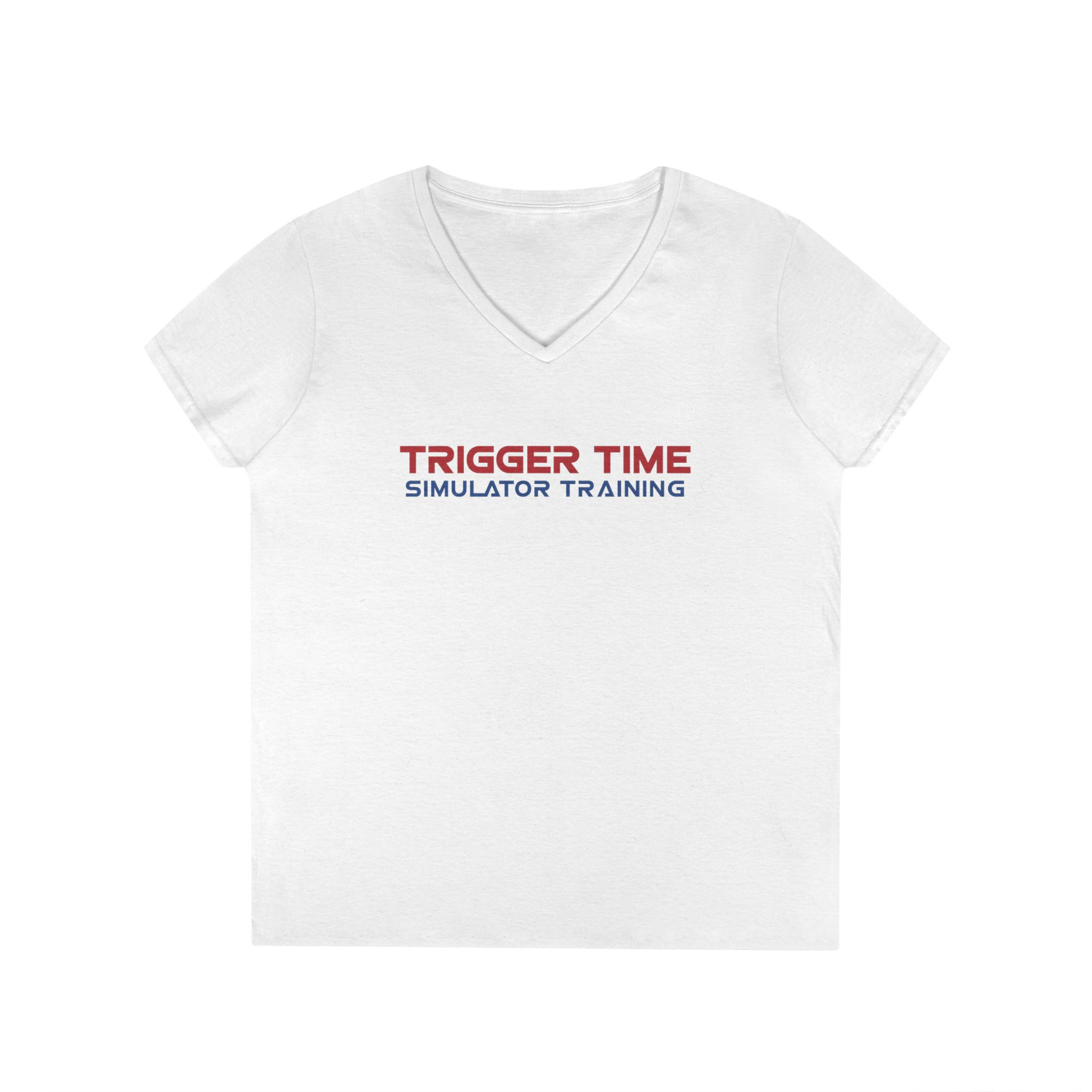 Trigger Time- Modern Tech Wordmark-Ladies' V-Neck T-Shirt