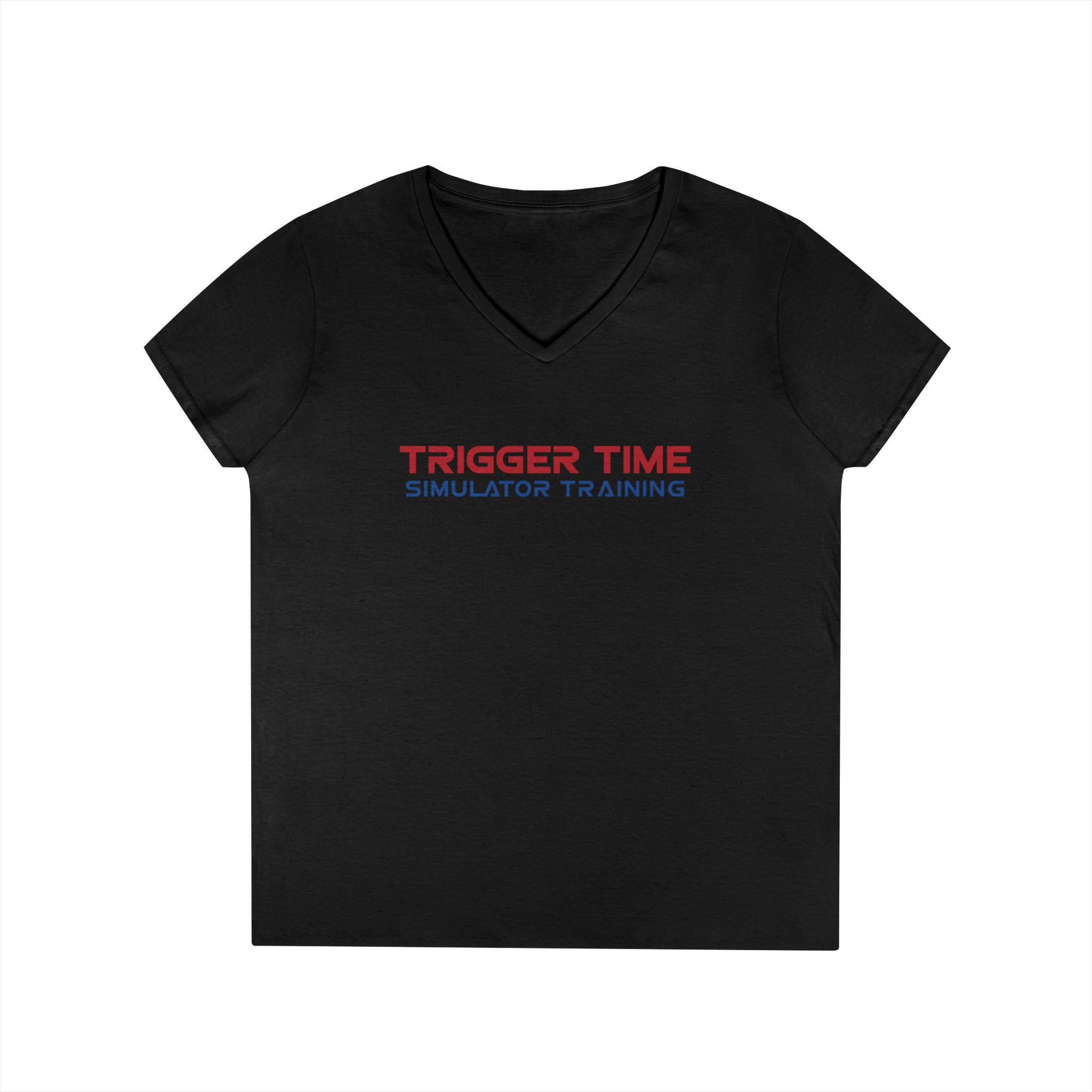 Trigger Time- Modern Tech Wordmark-Ladies' V-Neck T-Shirt