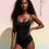 Thumbnail: GAIA  | Medium Cut Leg | Period One- Piece Swimsuit - Black