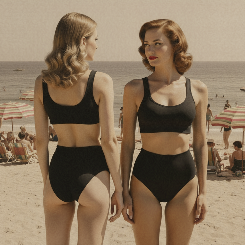 Thumbnail: ARTEMIS | Sport Bra Top | High Waist Classic Cut Bottoms  | Period Bikini Set - Black