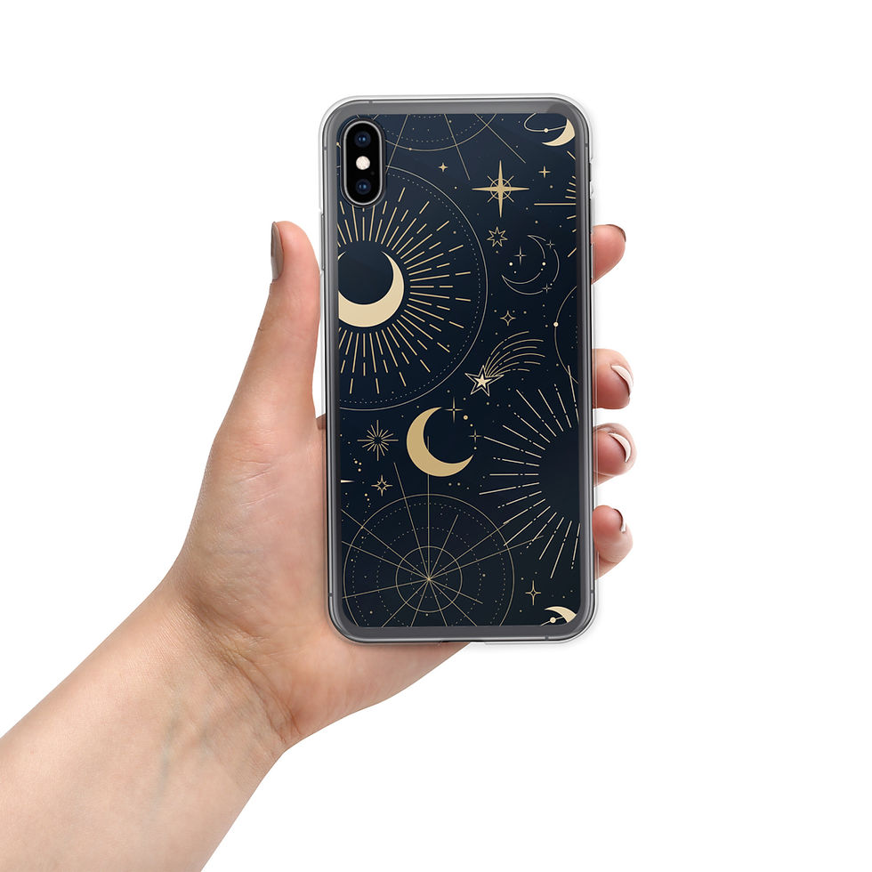 Thumbnail: Navy & Gold Boho Celestial Case for iPhone®