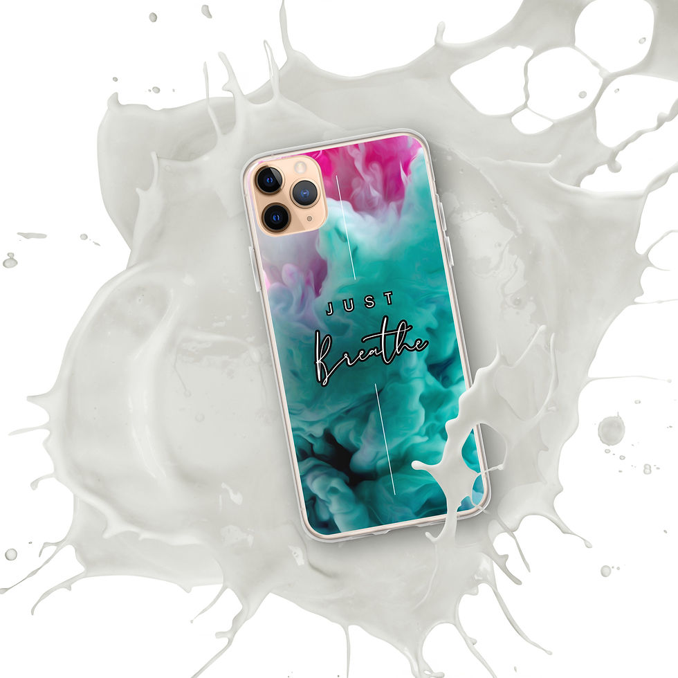 Thumbnail: Just Breathe Pink & Teal Clear Case for iPhone®