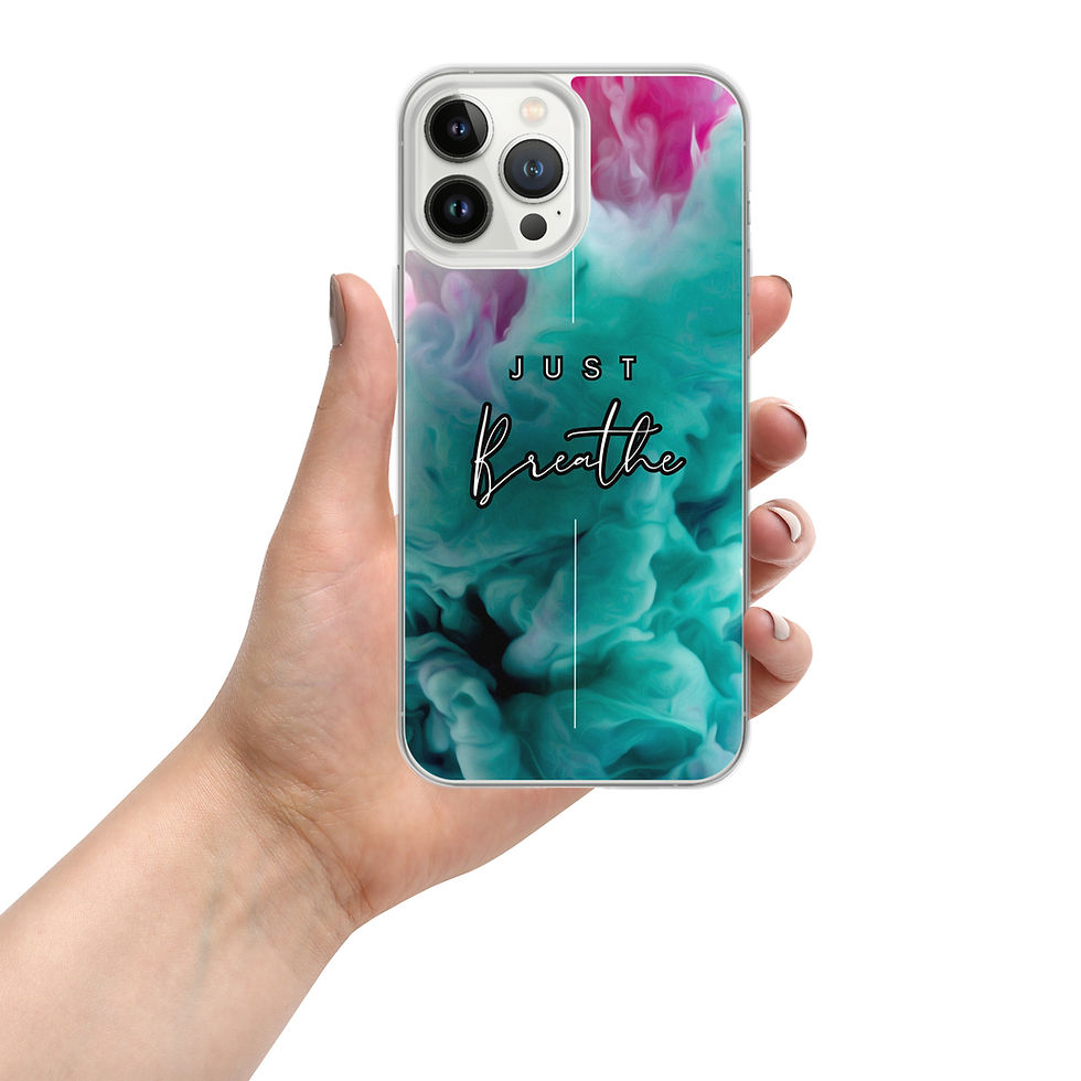Thumbnail: Just Breathe Pink & Teal Clear Case for iPhone®