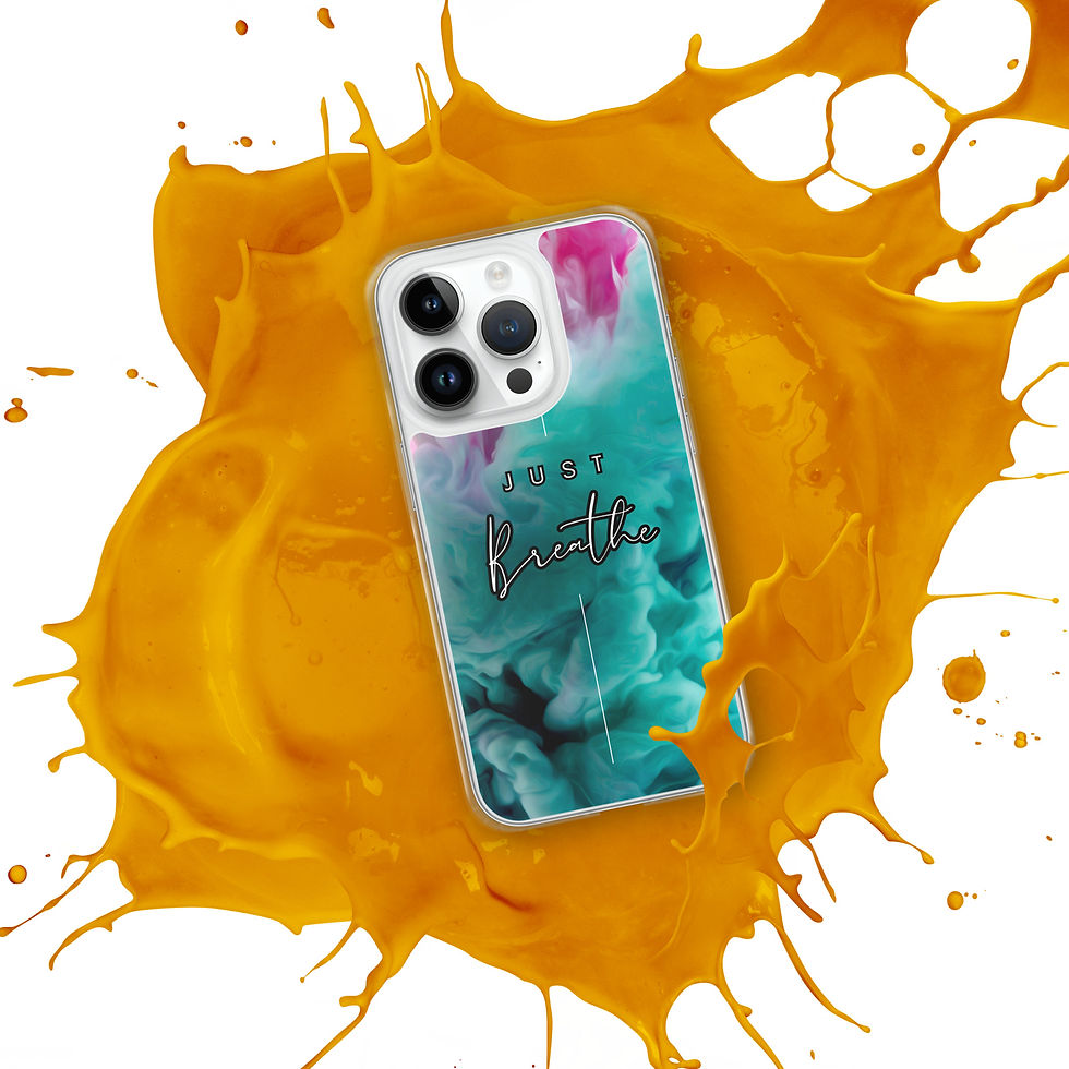 Thumbnail: Just Breathe Pink & Teal Clear Case for iPhone®