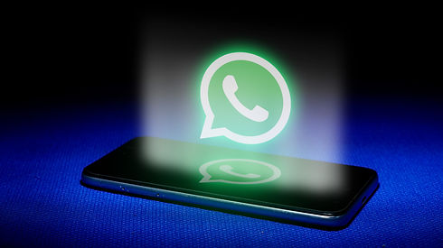 Magelang, Central Java, Indonesia, April 29, 2019.Hologram of whatsapp logo. hologram what