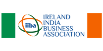 Logo of Ireland India Business Association with flags and text details.