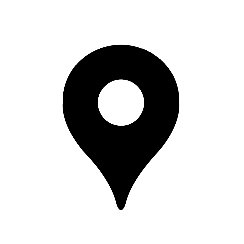 Location pin icon represeting the address. 