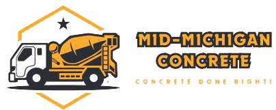 Concrete mixer truck logo: Mid-Michigan Concrete