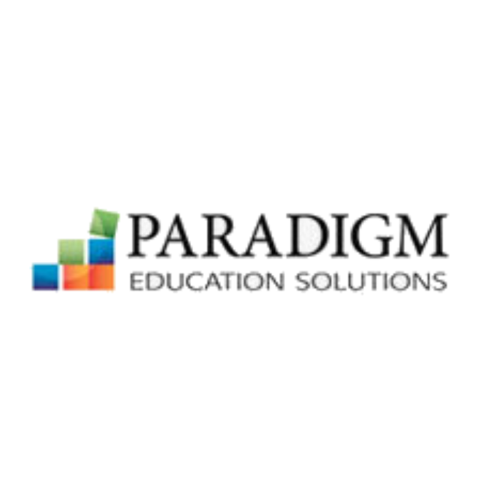 Paradigm Education Solutions logo with colorful blocks, education solutions company
