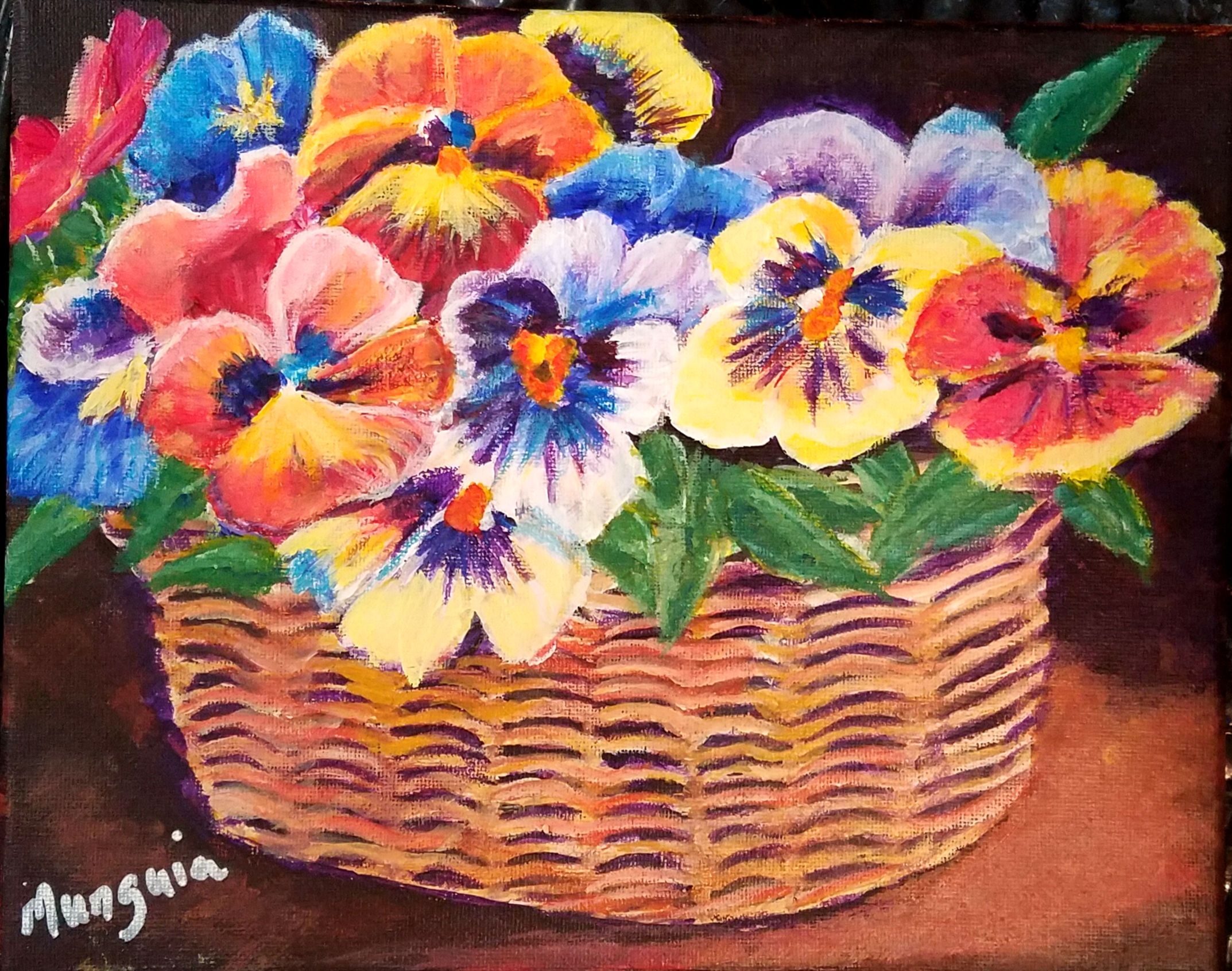 Basket of Pansies