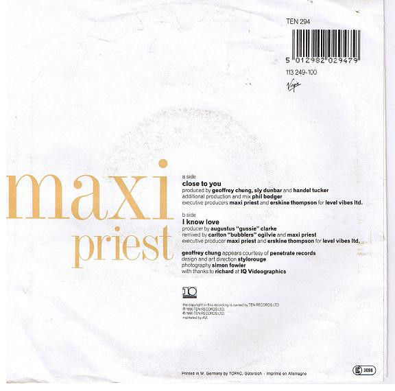Küçük resim: Maxi Priest ‎/ Close To You