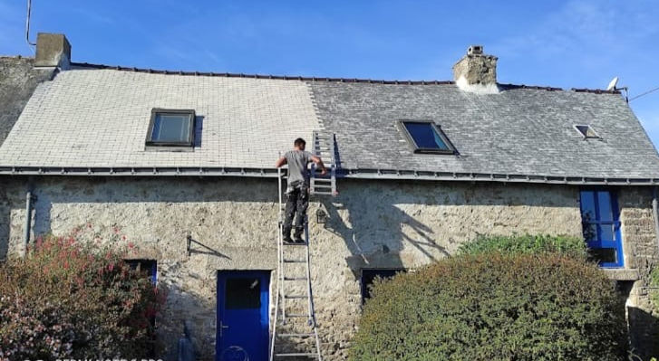 ponçage toiture pour hydrofuge coloré