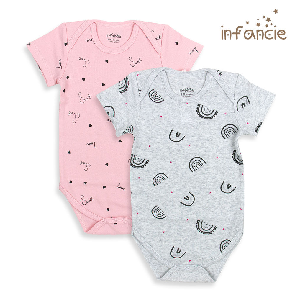 2 in a pack Short Sleeves Bodysuits