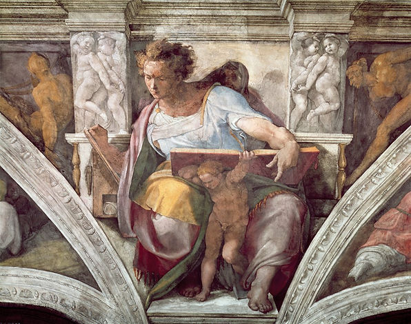 Michelangelo Buonarroti - Sistine Chapel Ceiling The Prophet Daniel c1508-10  - (MeisterDr