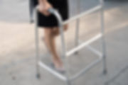Woman using walker