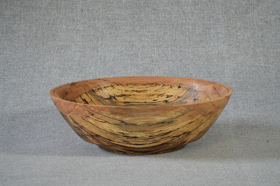 Medium Sized Willow Oak Bowl with Inviting Design and Intricate Natural Spalting Side 1