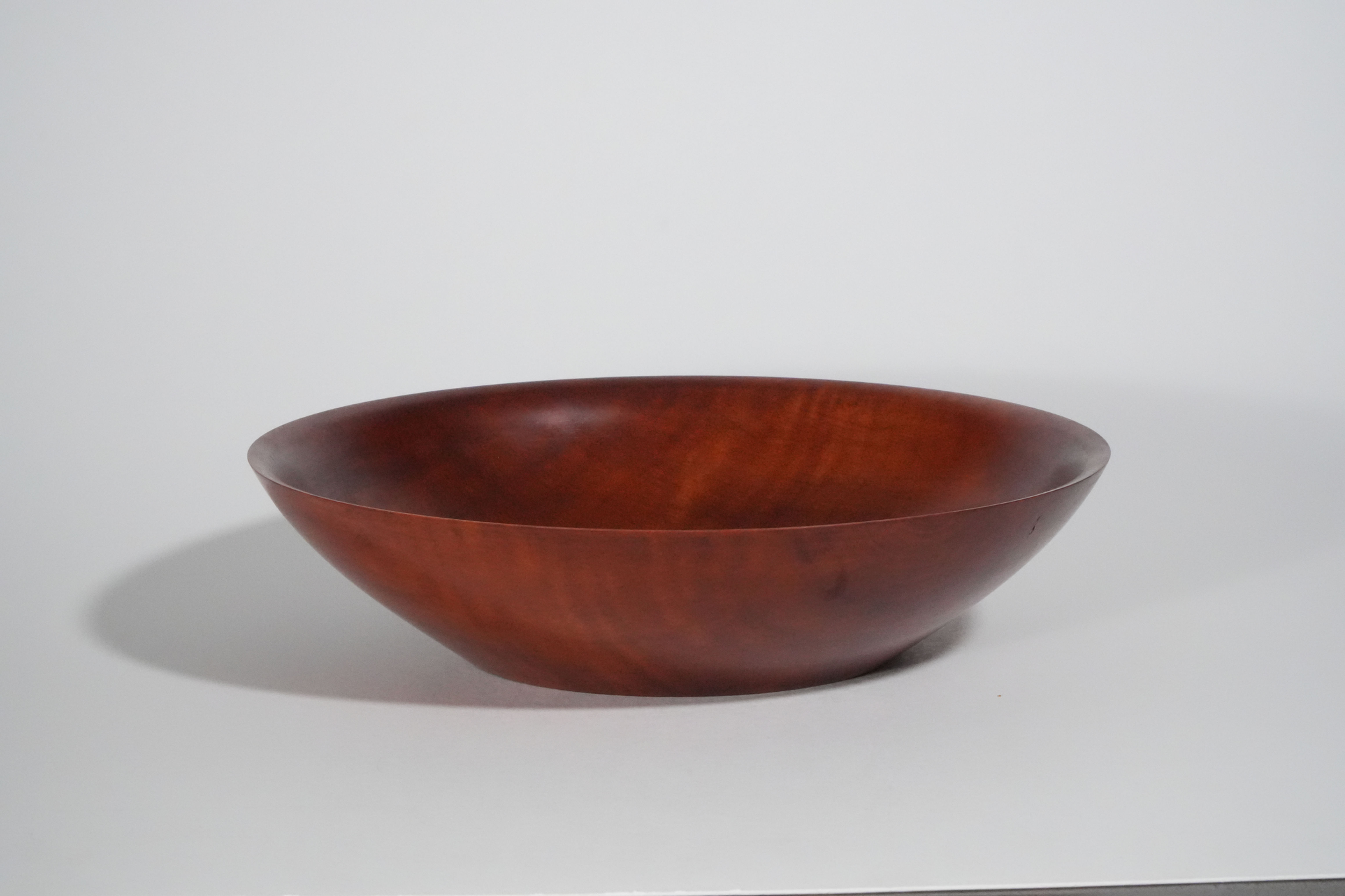 Large Shallow Flame Figured Bradford Pear Bowl - side 1